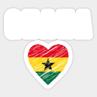 Ghana flag, ghana heart Sticker